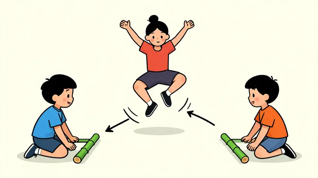 Illustration du jeu « Tinikling (jeu de rythme) »