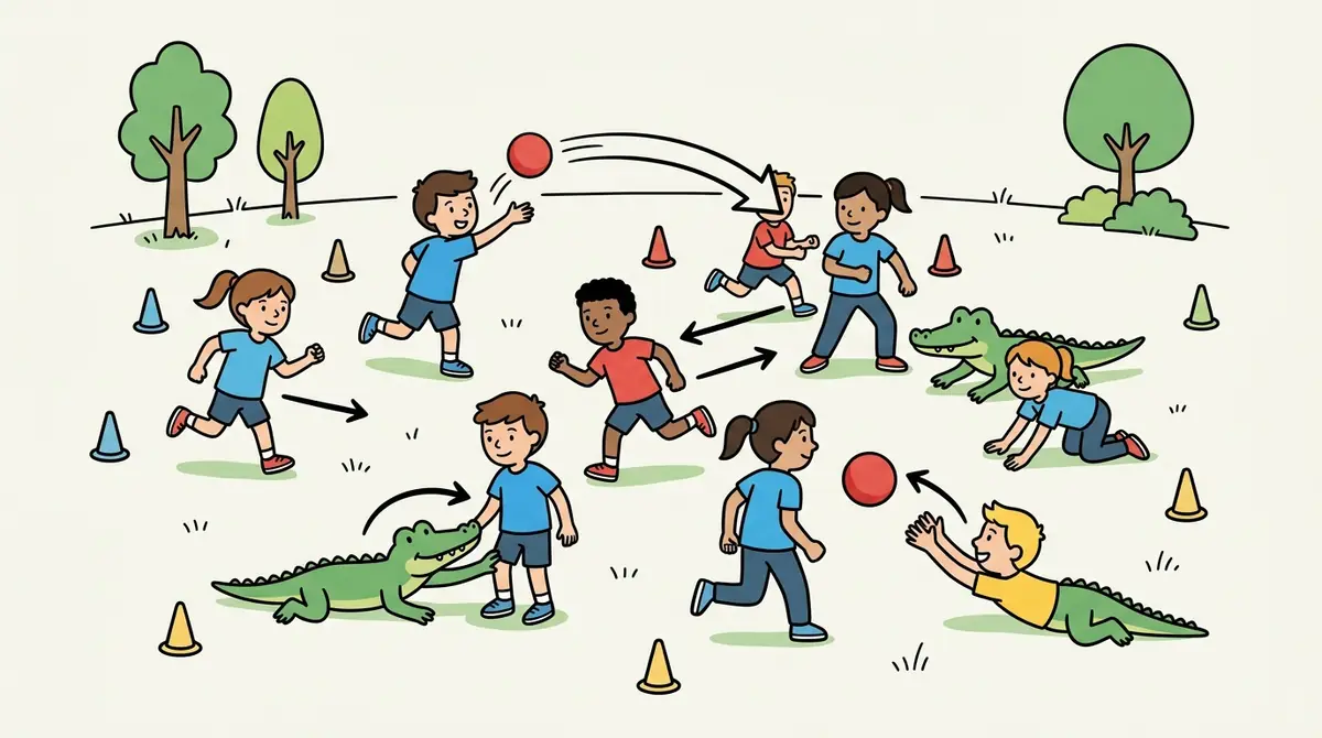 Illustration du jeu « Balle crocodile »