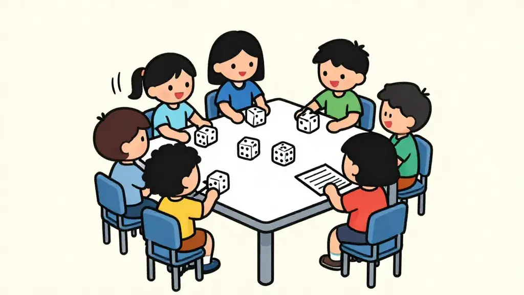 Illustration du jeu « Le Vingt-et-un aux dés »