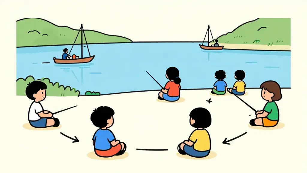 Illustration du jeu « La relaxation du pêcheur »